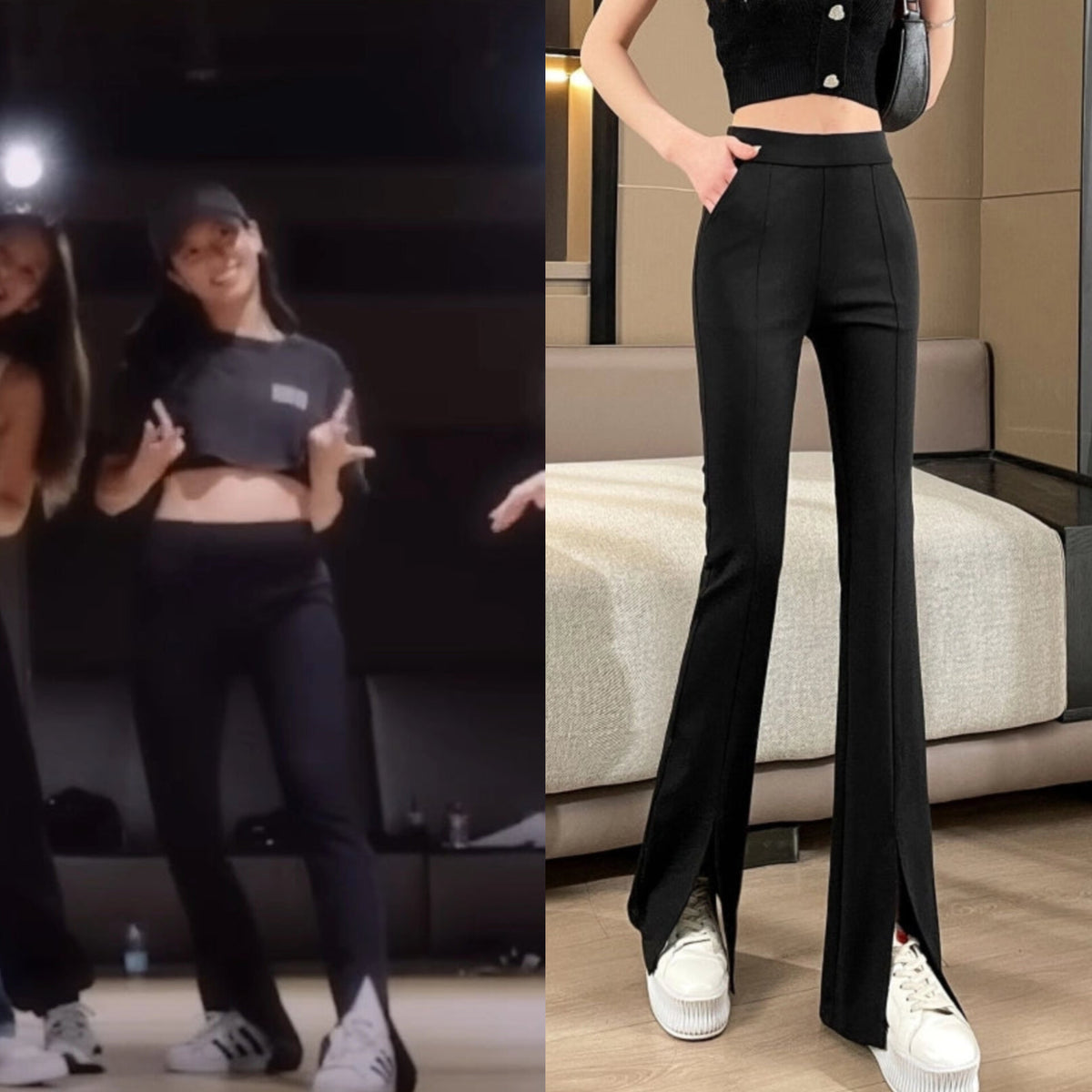 Jisoo Front Slit Pants