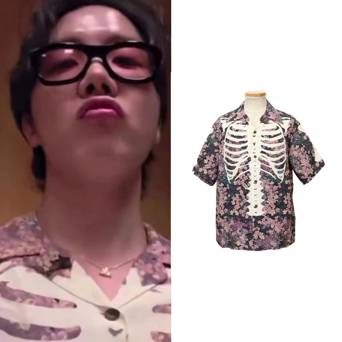 J-Hope Blush Skeleton Shirt