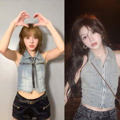 Lily Denim Halter Top