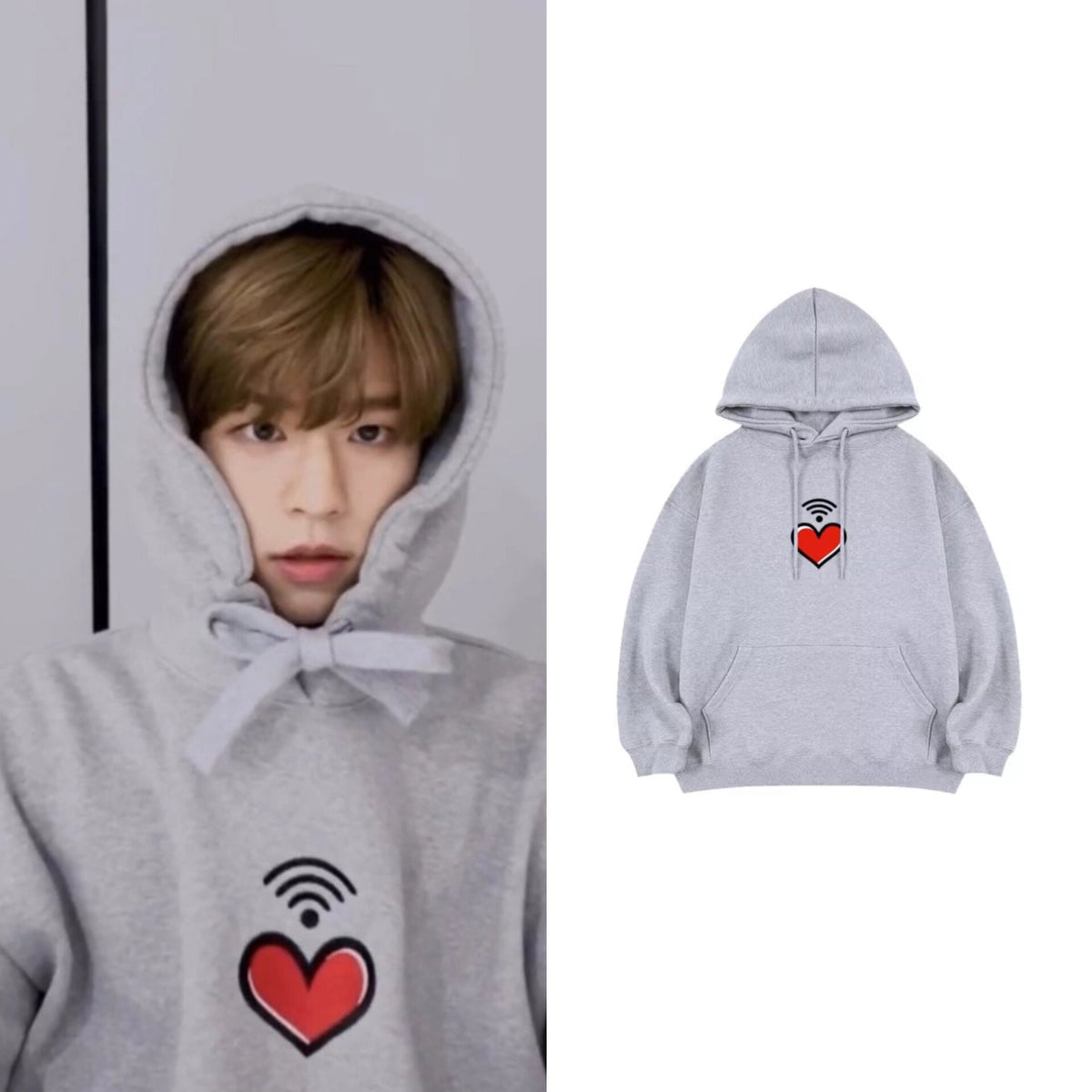 Seungmin Heart Print Hoodie