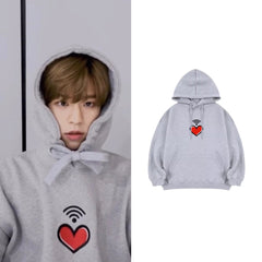 Seungmin Heart Print Hoodie