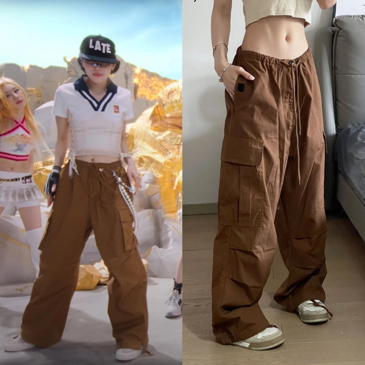 Ryujin Mocha Utility Drawstring Pants