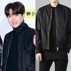 J-Hope Noir Studded Bomber Jacket